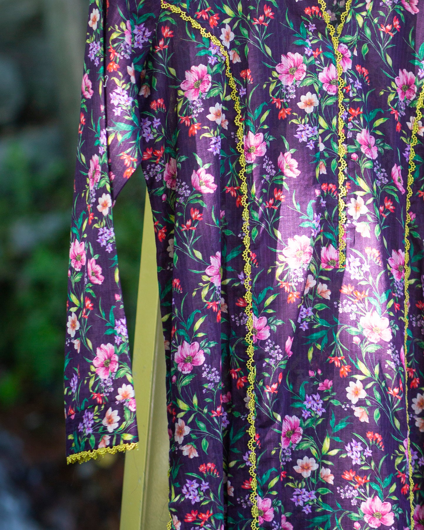 Bobrai Collection – Ethnic 1-Piece Floral Cotton Silk Shirt