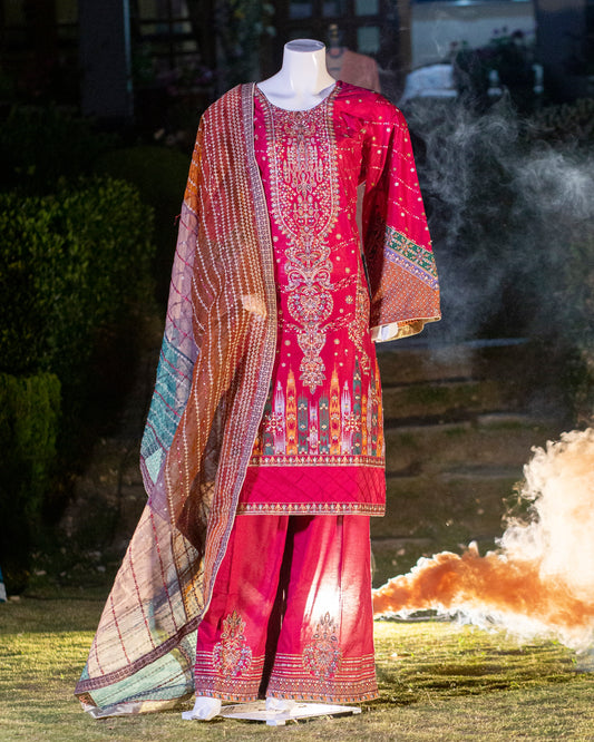 Bobrai Collection - Jazmine Luxury Lawn – (Large size) 3-Piece Fully Embroidered Set