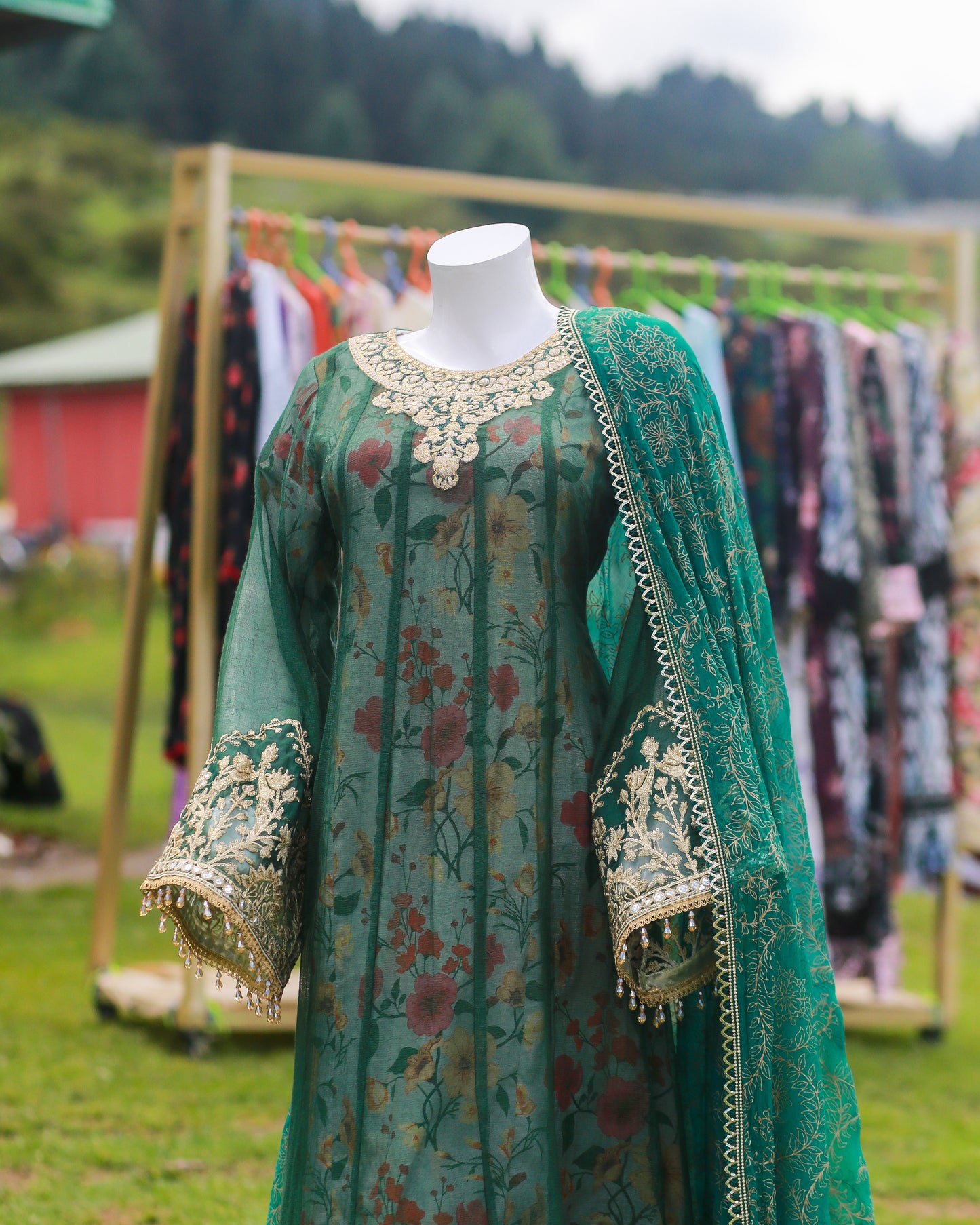 Laamana Collection – 4-Piece Formal Ensemble in Green (Medium) LBM39