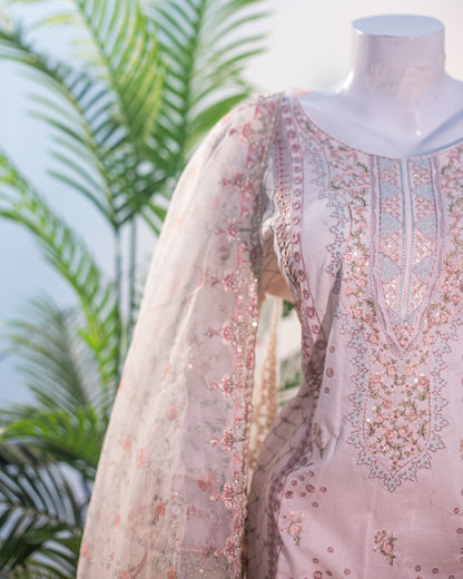 Jungle Theme Collection – Qalamkar 3-Piece Set (Powder Pink, Large) - Code: JT03