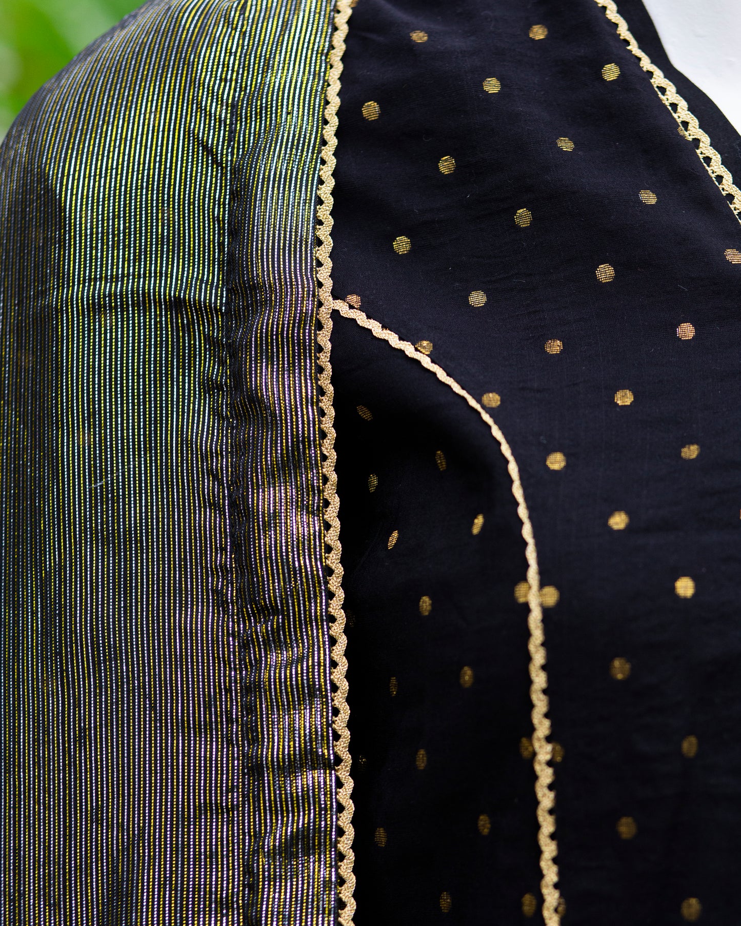 🖤 Jungle Theme Collection – Ethnic 3-Piece Jacquard Set (Black, Medium) - JT06