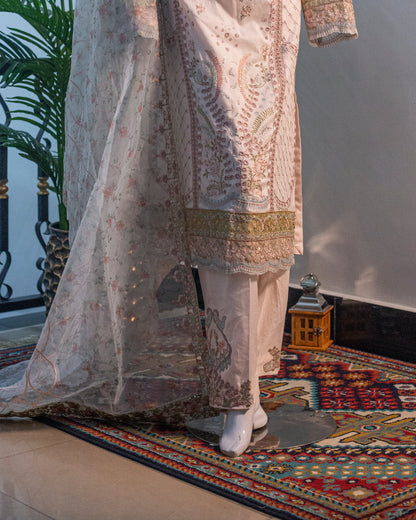 Jungle Theme Collection – Qalamkar 3-Piece Set (Powder Pink, Large) - Code: JT03