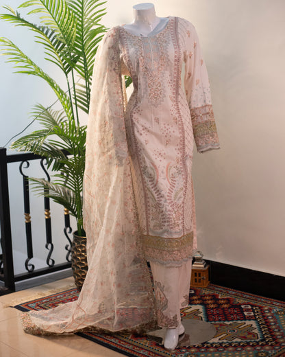 Jungle Theme Collection – Qalamkar 3-Piece Set (Powder Pink, Large) - Code: JT03