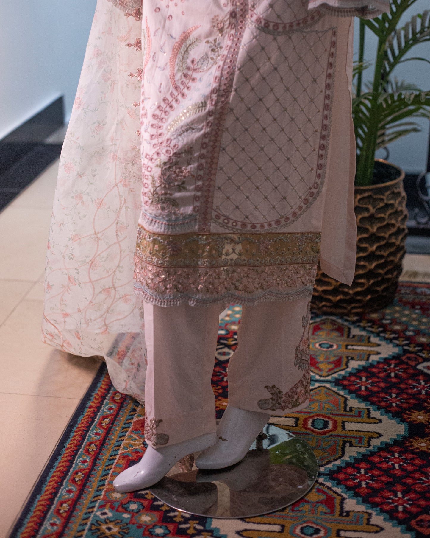 Jungle Theme Collection – Qalamkar 3-Piece Set (Powder Pink, Large) - Code: JT03