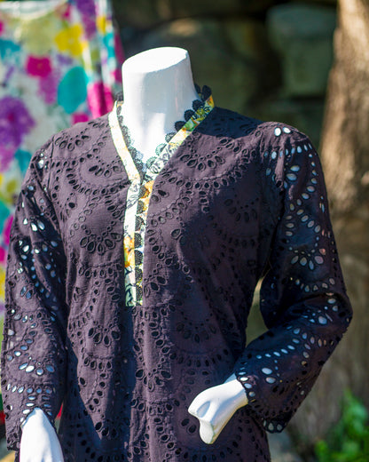 Bobrai Collection – Ethnic 2-Piece Chikankari Lawn Set in Black