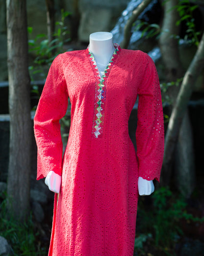 Bobrai Collection – Ethnic 2-Piece Chikankari Lawn Set in Pink