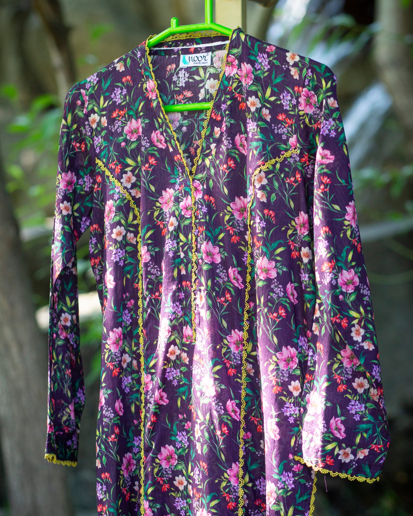 Bobrai Collection – Ethnic 1-Piece Floral Cotton Silk Shirt