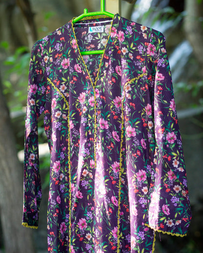 Bobrai Collection – Ethnic 1-Piece Floral Cotton Silk Shirt