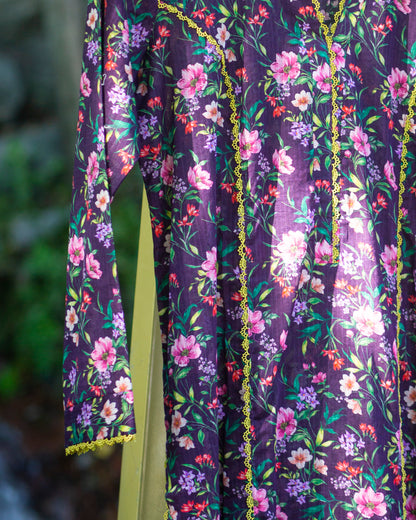 Bobrai Collection – Ethnic 1-Piece Floral Cotton Silk Shirt