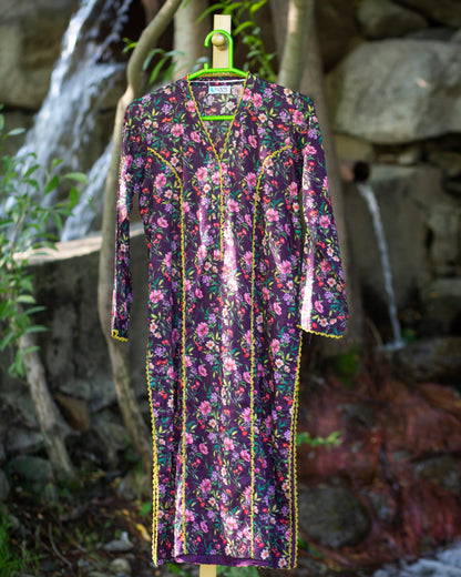 Bobrai Collection – Ethnic 1-Piece Floral Cotton Silk Shirt