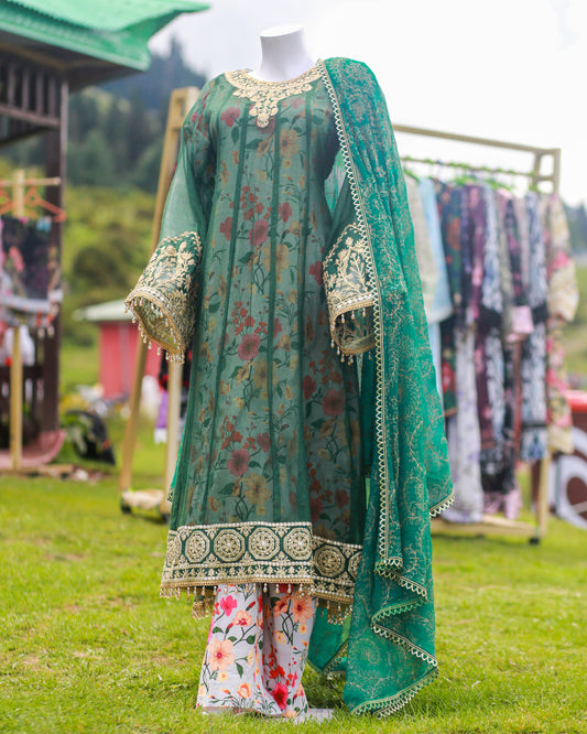 Laamana Collection – 4-Piece Formal Ensemble in Green (Medium) LBM39